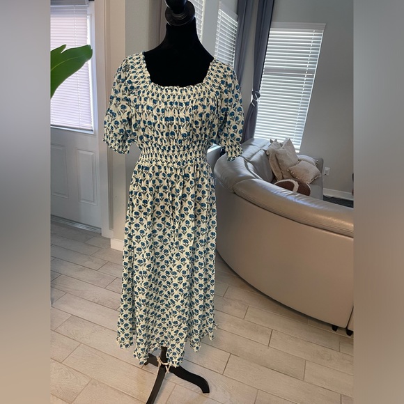 NWT Eddy Rosie Midi Nightgown Floral Puff Sleeve Midi Dress S - Picture 3 of 14